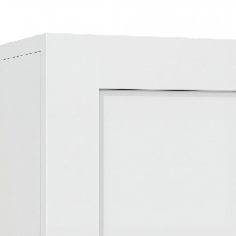 HOMCOM Simple Medicine Cabinet Wall Mounted, Bathroom Wall Cabinet with 2 Doors and Adjustable Shelf Storage, White