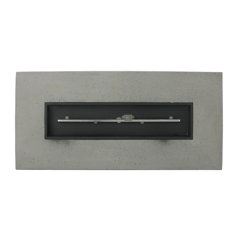 50,000 BTU Propane Fire Table with Powder-Coated Iron Frame, Smokeless Liquid Fireplace with Durable Construction, 56'' L x 26'' W x 15'' H, Light Gray