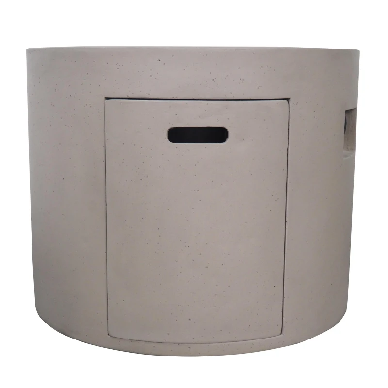 40,000 BTU Outdoor Patio Fire Table with Lightweight Concrete, Round MGO Fire Pit for Backyard Gatherings, 31'' L x 31'' W x 24.5'' H, Light Gray