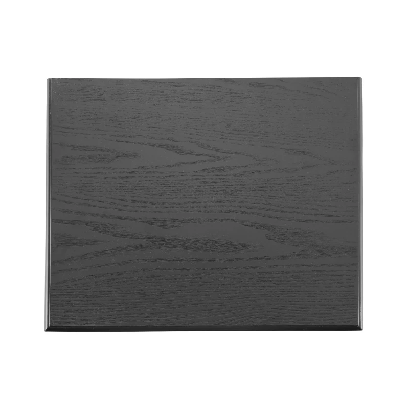 Set of 2 Black Wooden Nightstands with Drawers and Open Shelf, Textured Bedside Tables with Non-Slip Rubber Pads, 19'' L x 15'' W x 22.5'' H, Black