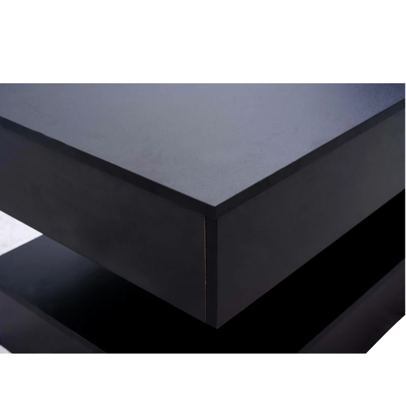 Modern Lift-Up Coffee Table with Bluetooth App-Controlled RGB Lights, Functional Center Table with Hidden Storage, 39.5" L x 19.5" W x 22" H, Black