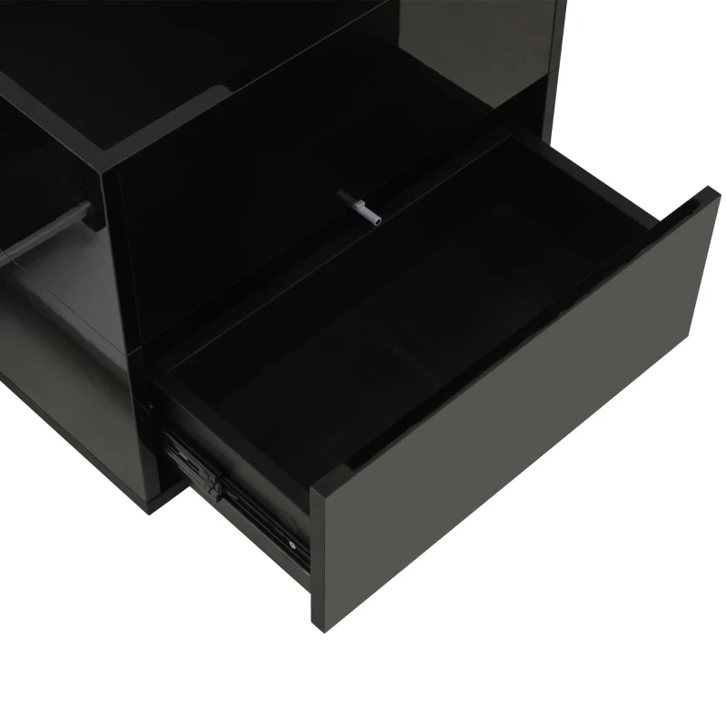 4-in-1 Coffee Table with Height-Adjustable Hydraulic Lift, Versatile Center Table with 2 Soft-Close Drawers, 39.5" L x 19.5" W x 23" H, Black