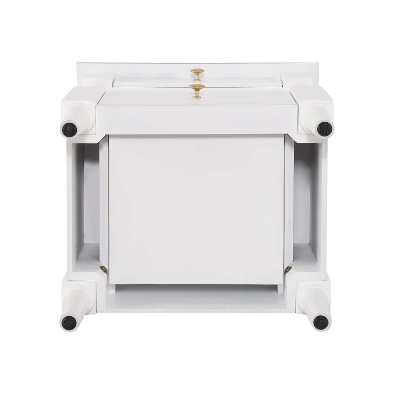 Set of 2 Modern Nightstand with Drawers and Open Shelves, Wooden Bedside Tables with Non‑Slip Rubber Feet, 19'' L x 15'' W x 22.5'' H, Milk White
