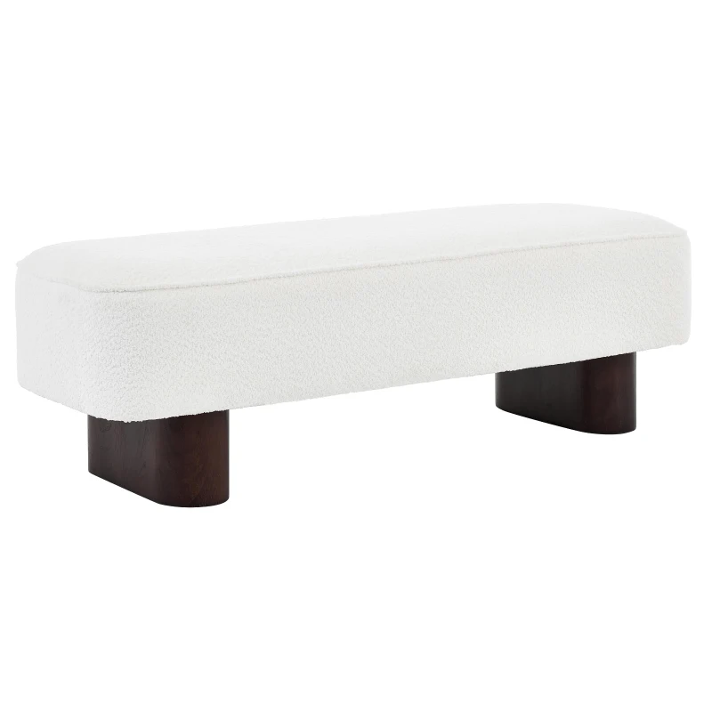 Upholstered Entryway Bench with High-Density Foam, Space-Saving Hallway Seating with Solid Wood Frame, 56.5'' L x 18.5'' W x 18'' H, Walnut