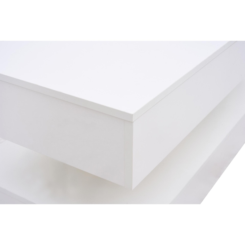 Modern Lift-Up Coffee Table with Bluetooth App-Controlled RGB Lights, Functional Center Table with Hidden Storage, 39.5" L x 19.5" W x 22" H, White