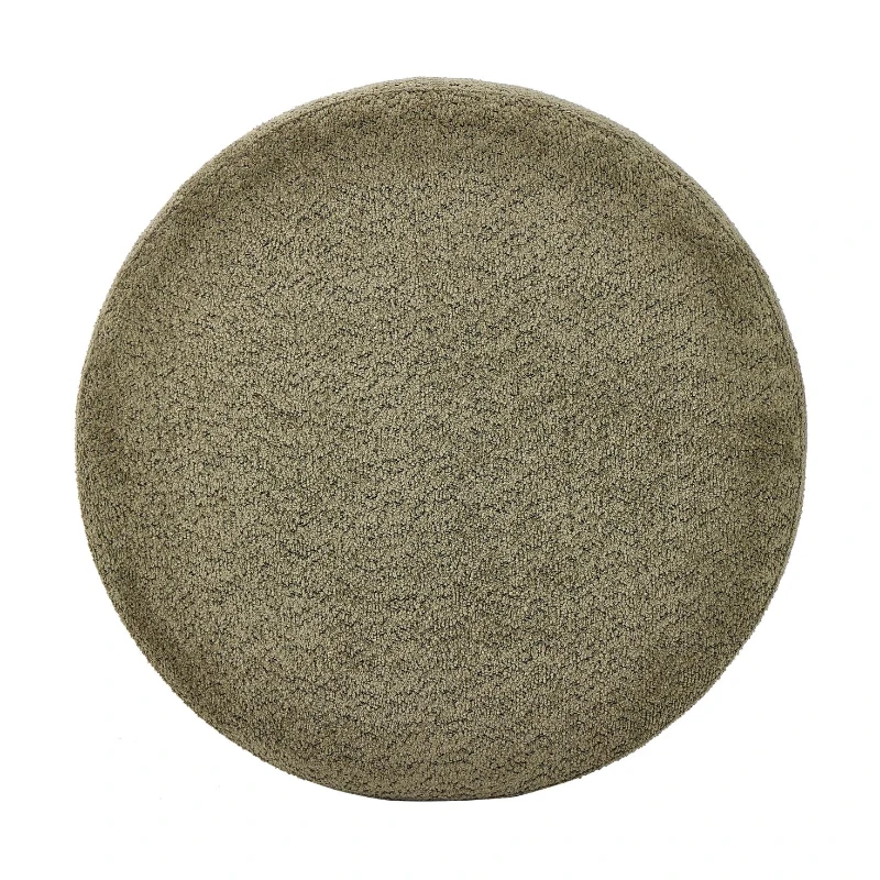 Round Storage Ottoman with Tufted Fabric Upholstery, Multi-Functional Coffee Table with Solid Wood Legs, 32'' L x 32'' W x 17.5'' H, Green