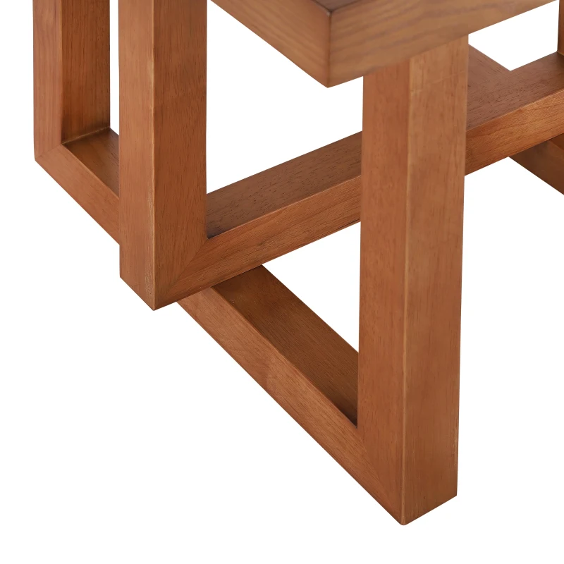 Solid Wood End Table with Sturdy Solid Wood Construction, Bedside Accent Table with Non-Slip Feet, 23.5'' L x 23.5'' W x 20.5'' H, Walnut