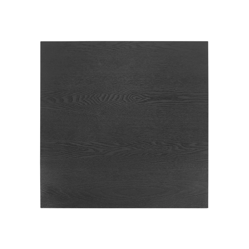 Solid Wood End Table with Non-Slip Feet and Compact Surface, Farmhouse Side Table for Small Spaces and Sofa Accent, 23.5'' L x 23.5'' W x 20.5'' H, Black