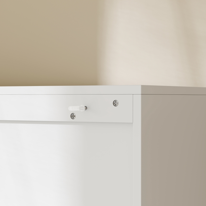 HOMCOM Simple Medicine Cabinet Wall Mounted, Bathroom Wall Cabinet with 2 Doors and Adjustable Shelf Storage, White