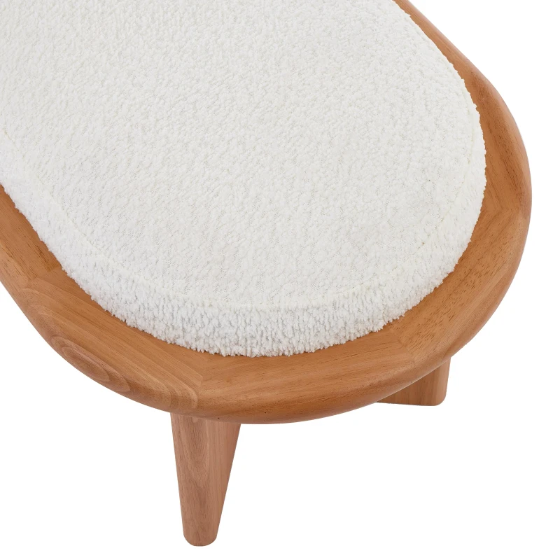 Solid Wood End-of-Bed Bench with High-Resilience Foam, Space-Saving Hallway Seating with Solid Wood Frame, 47'' L x 17.5'' W x 17'' H, Natural Wood