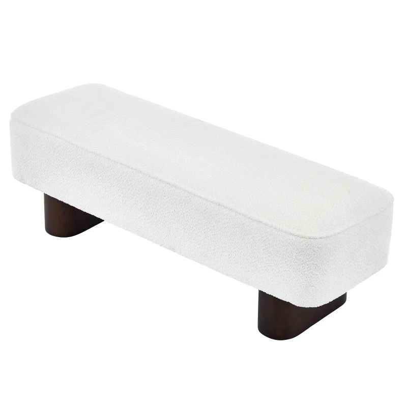 Upholstered Entryway Bench with High-Density Foam, Space-Saving Hallway Seating with Solid Wood Frame, 56.5'' L x 18.5'' W x 18'' H, Walnut