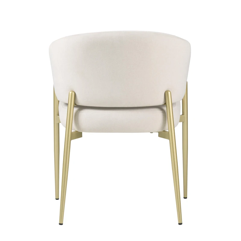 4-Piece Modern Upholstered Dining Chair Set with Curved Back, Fabric Kitchen Side Chairs with High-Density Foam, 22.5'' L x 24'' W x 30.5'' H, Beige