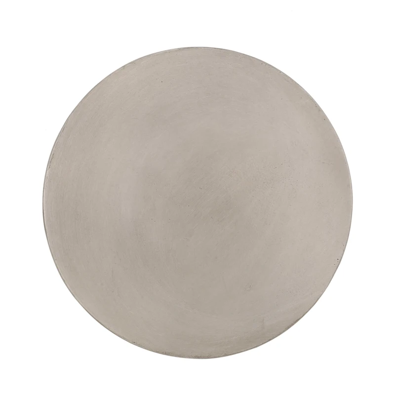 Outdoor Round Side Table with Lightweight Concrete, Patio Accent Table with Durable Smooth Finish, 15.5'' L x 15.5'' W x 16'' H, Light Grey