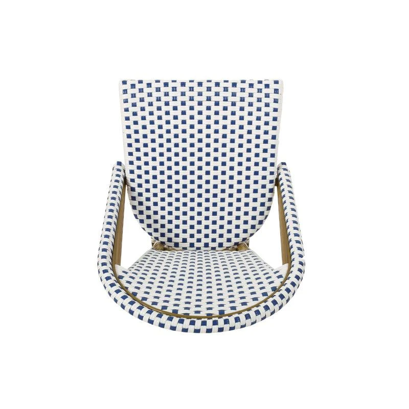 Set of 2 Outdoor Bistro Chairs with PE Rattan Weave, PE Rattan Seating with Aluminum Rust-Resistant Frame, 19'' L x 21.5'' W x 35'' H, Blue
