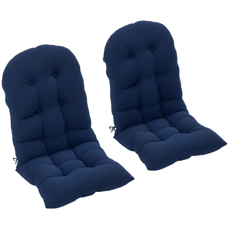 Outsunny Adirondack Chair Cushions Set of 2 with Ties, Navy Blue