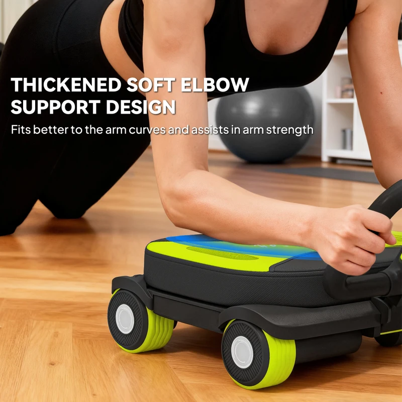 Soozier Ab Wheel Roller, Automatic Rebound Abdominal Wheel, Core Training Equipment with Phone Holder and Foldable Handle