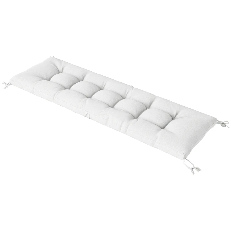 Outsunny Patio Lounge Chair Cushion, UV50+ Chaise Lounge Chair Cushion with Securing Straps for Patio, 78 x 25.6 inch, Cream White