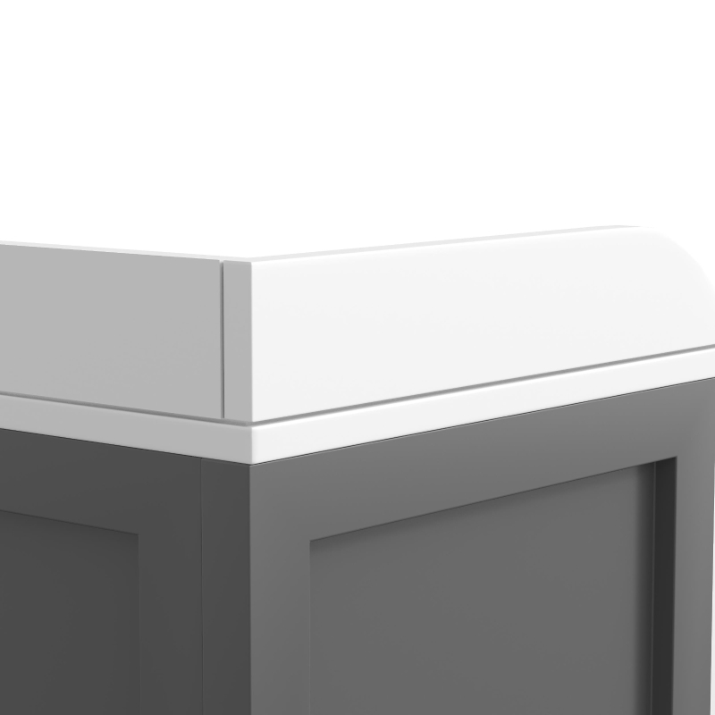 PawHut Elevated Dog Bowls Raised Pet Feeding Station with Storage 2 Stainless Steel Bowls, 23.6"x11.8" x14.2", Grey