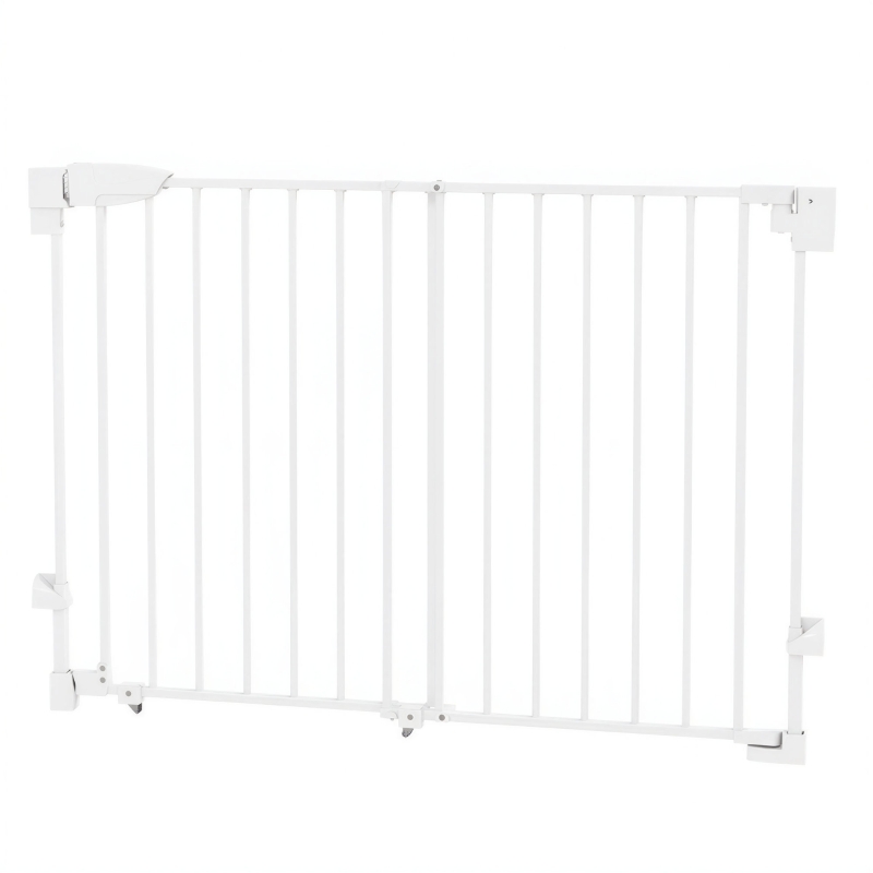 PawHut 29"-44" Wide Dog Gate, 29" H, Pet Gate with Auto-Close, Single Hand Operation, Wall-Mounted, No-Threshold Design