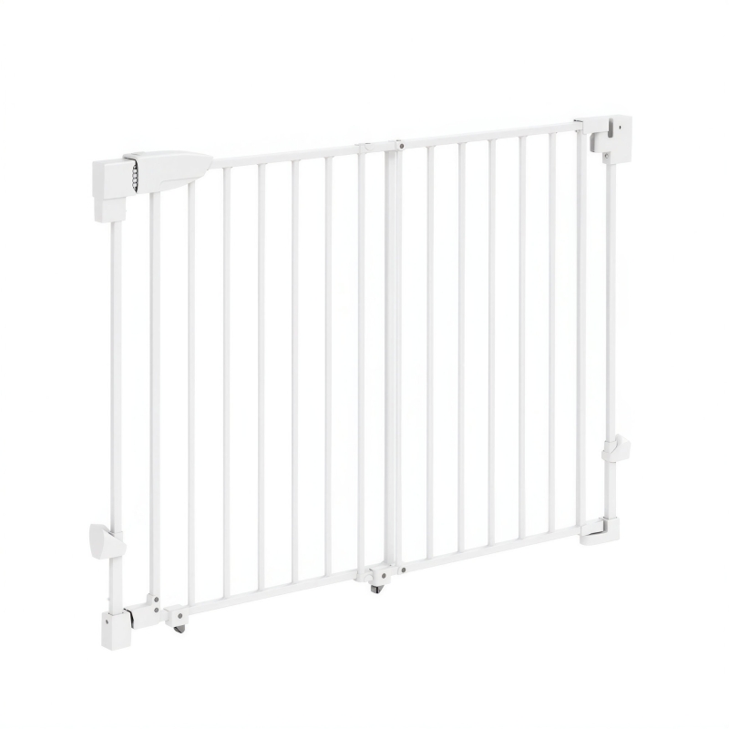 PawHut 29"-44" Wide Dog Gate, 29" H, Pet Gate with Auto-Close, Single Hand Operation, Wall-Mounted, No-Threshold Design