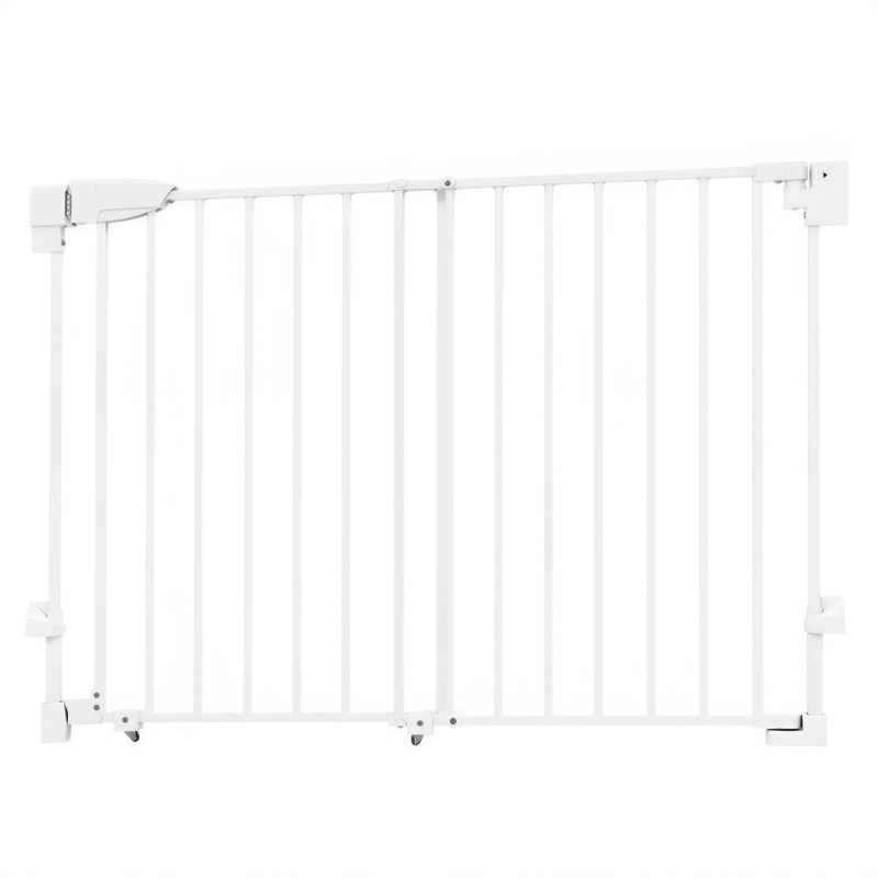 PawHut 29"-44" Wide Dog Gate, 29" H, Pet Gate with Auto-Close, Single Hand Operation, Wall-Mounted, No-Threshold Design
