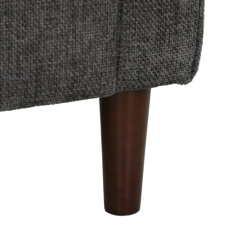 HOMCOM 3 Seater Sofa Upholstered with Padded Cushion Modern Button Tufted Couch with Wood Legs, Dark Grey