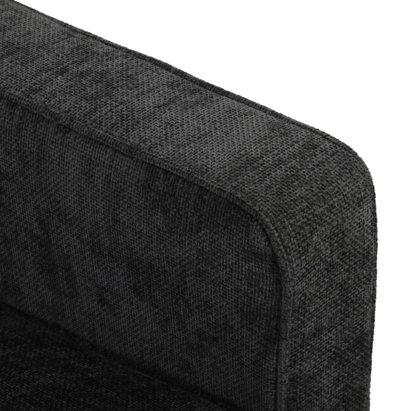 HOMCOM 3 Seater Sofa Upholstered with Padded Cushion Modern Button Tufted Couch with Wood Legs, Dark Grey