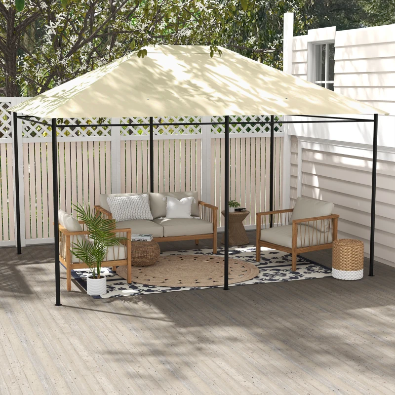 Outsunny 10' x 13' Gazebo Replacement Canopy Cover, Gazebo Roof Replacement (TOP COVER ONLY), Cream White
