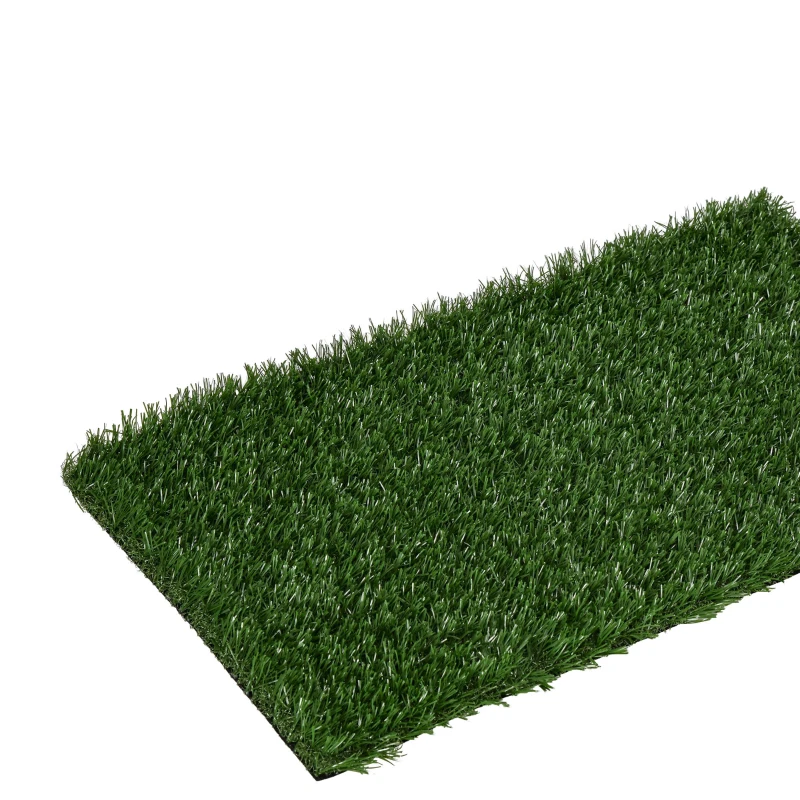 PawHut Artificial Grass Pee Pad for Dogs Potty Training, 26" x 16", 2 Packs, Green