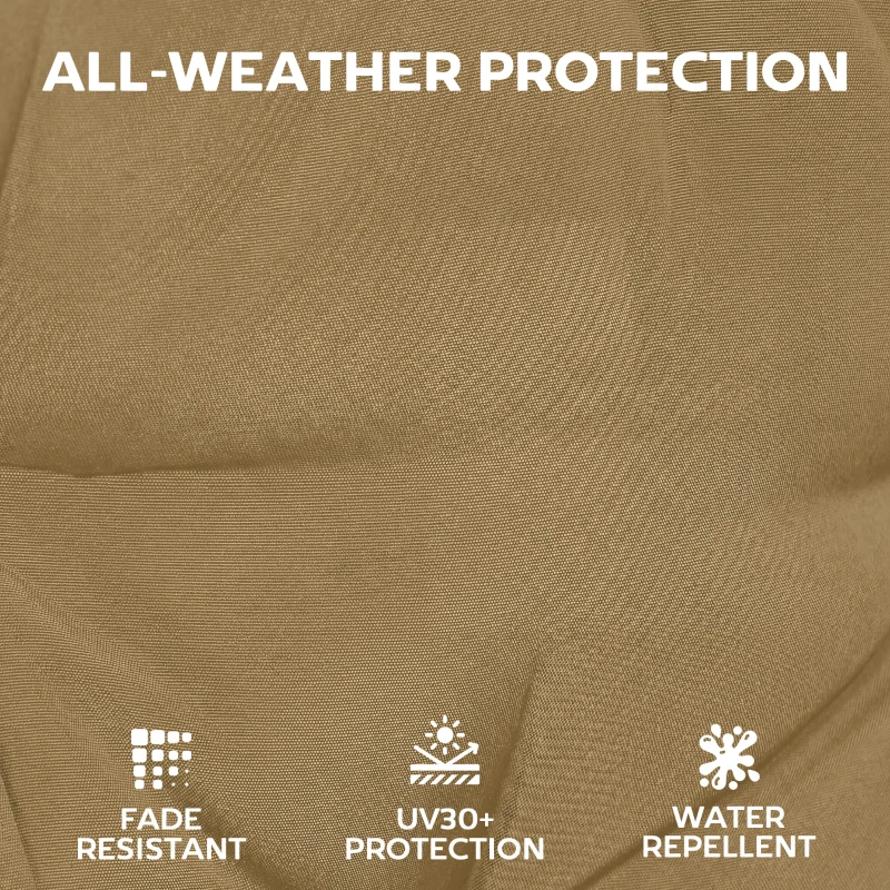 Outsunny Patio Chair Cushions Set of 4, Waterproof Non-Slip Lounge Chair Cushions, 44"x21", Khaki