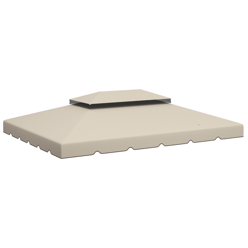 Outsunny 13' x 10' Gazebo Replacement Canopy, Gazebo Top Cover with Double Vented Roof for Garden Patio(TOP ONLY), Beige