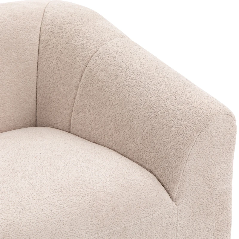 HOMCOM 3 Seater Sofa, Chenille Boneless Cloud Couch with Spring Cushion, Wide and Deep Seat, Beige