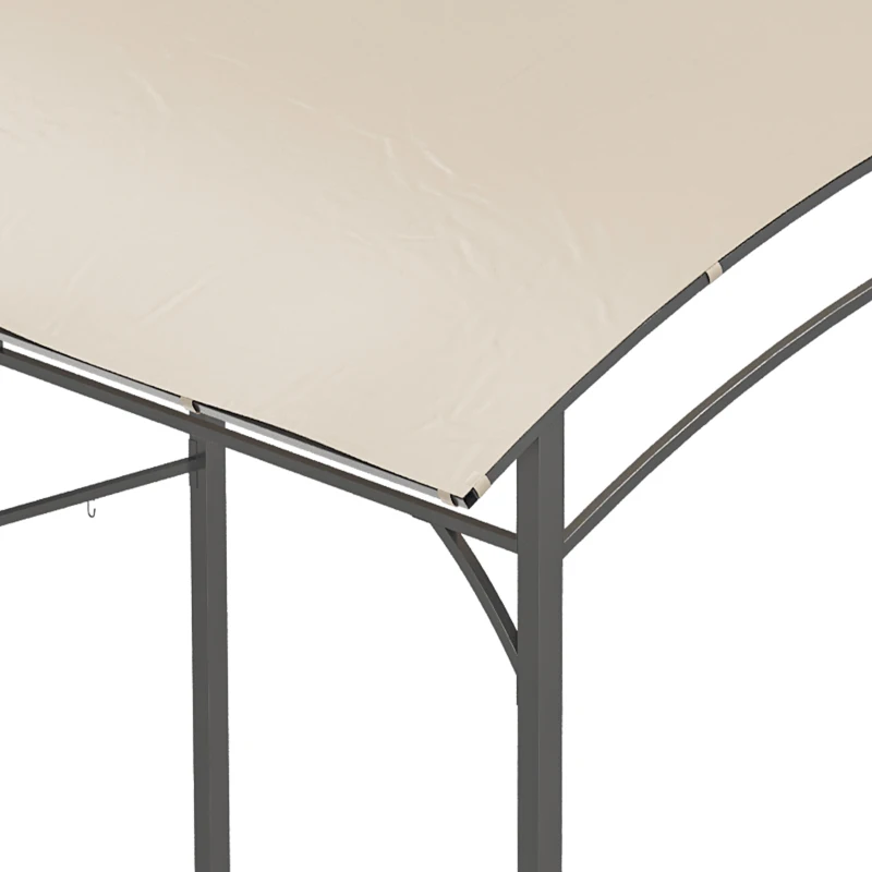 Outsunny 7' x 5' BBQ Grill Gazebo Tent, Garden Grill Canopy with Steel Frame and Hooks, Outdoor Sun Shade, Beige
