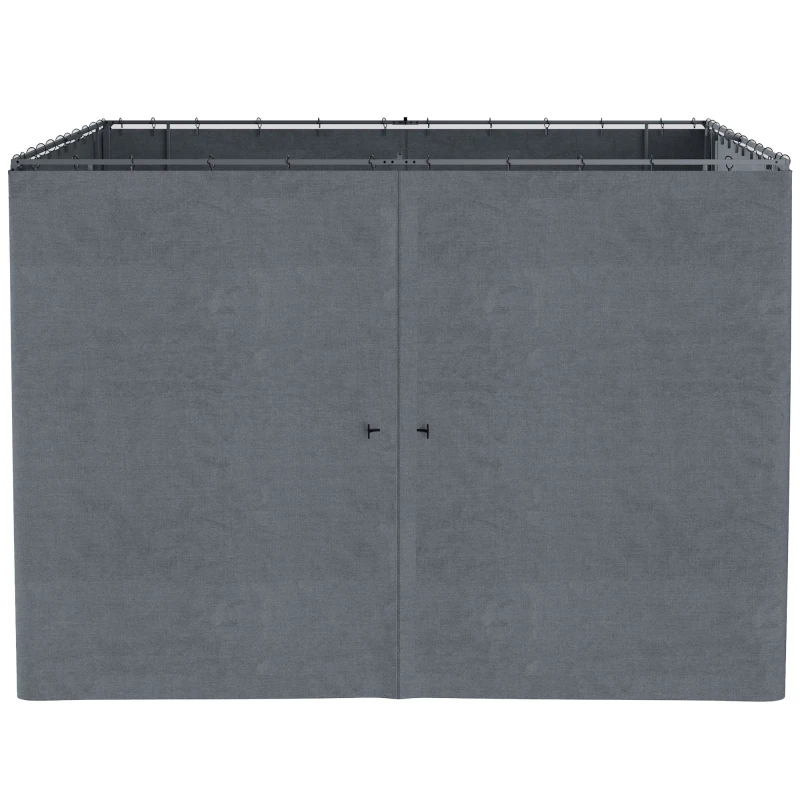 Outsunny Gazebo Curtains, 10' x 10' Universal Replacement Privacy Curtain, 4-Panels Sidewall with Hooks/C-Rings, Slate Grey