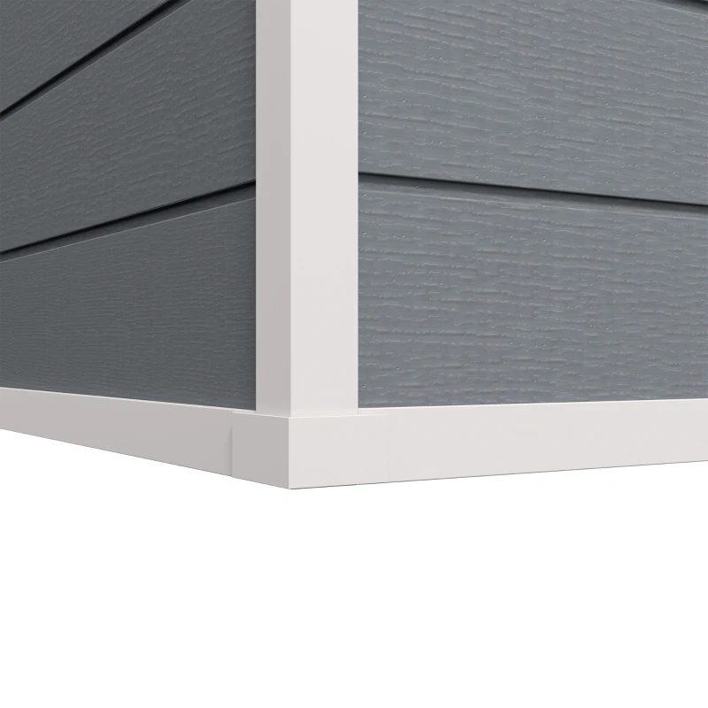 Outsunny 5 x 3FT Garden Shed with Floor, Outdoor Storage Shed with Lockable Door, Window and Vent for Backyard, Patio, Grey