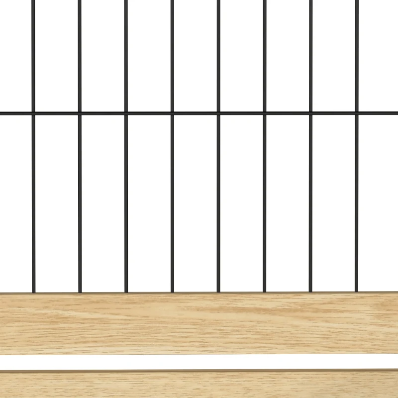 PawHut 41"-71" Wooden Freestanding Pet Gate with Support Feet, for Small Medium Dogs, Natural