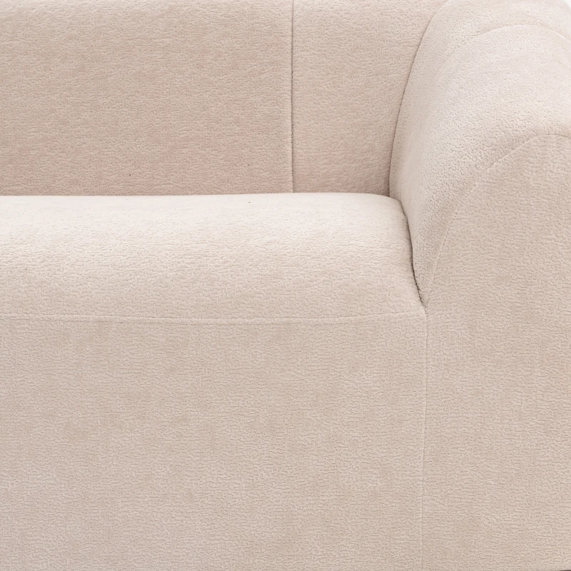 HOMCOM 3 Seater Sofa, Chenille Boneless Cloud Couch with Spring Cushion, Wide and Deep Seat, Beige