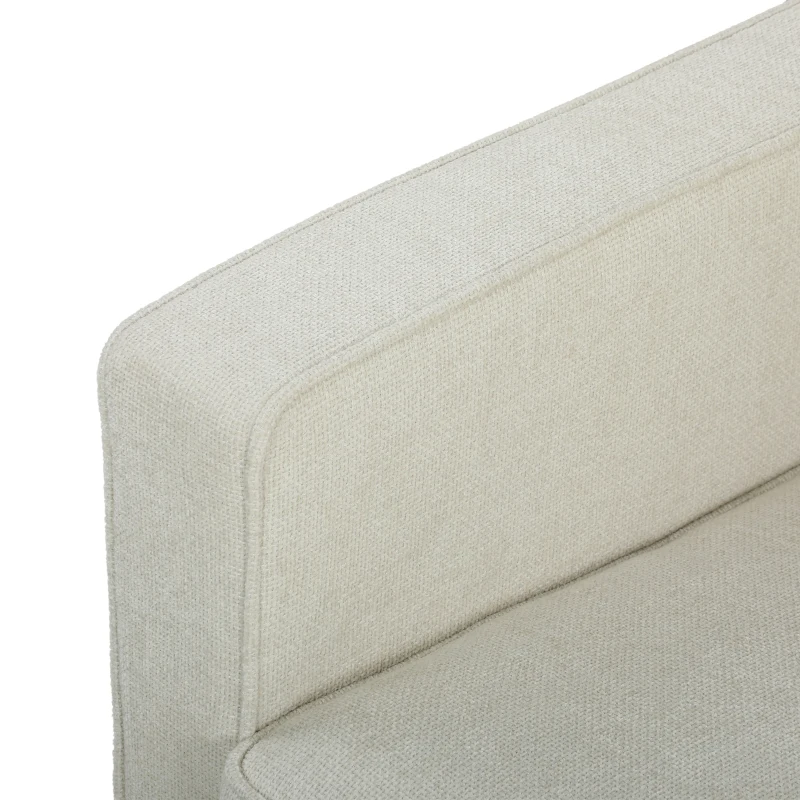 HOMCOM 3 Seater Sofa Upholstered with Padded Cushion Modern Button Tufted Couch with Wood Legs, Cream White