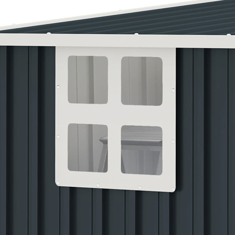 Outsunny 4' x 8' Outdoor Storage Shed, Metal Garden Shed with Window, 2 Vents and Lockable Door for Backyard, Garden, Patio