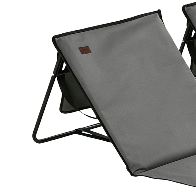 Outsunny Set of 2 Foldable Lounge Chairs with Carry Strap, Adjustable Backrest, Grey