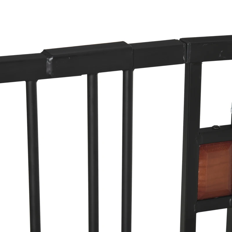 PawHut 29.1''-41.3'' Extra Wide Dog Gate with Cat Door, Stair Pressure Fit, Auto Close, Double Locking, for Doorways, Hallways