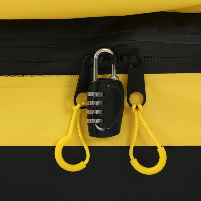 Outsunny Rooftop Cargo Carrier, 21 Cubic Feet Waterproof Soft-Shell Car Roof Storage Bag w/ Door Hooks, Reflective Arrows, Yellow