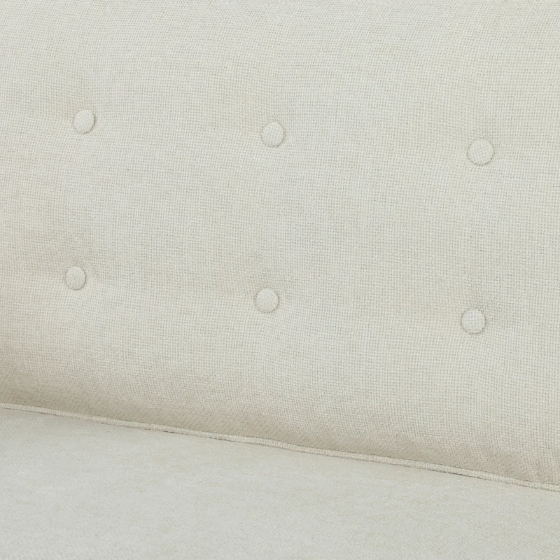 HOMCOM 3 Seater Sofa Upholstered with Padded Cushion Modern Button Tufted Couch with Wood Legs, Cream White
