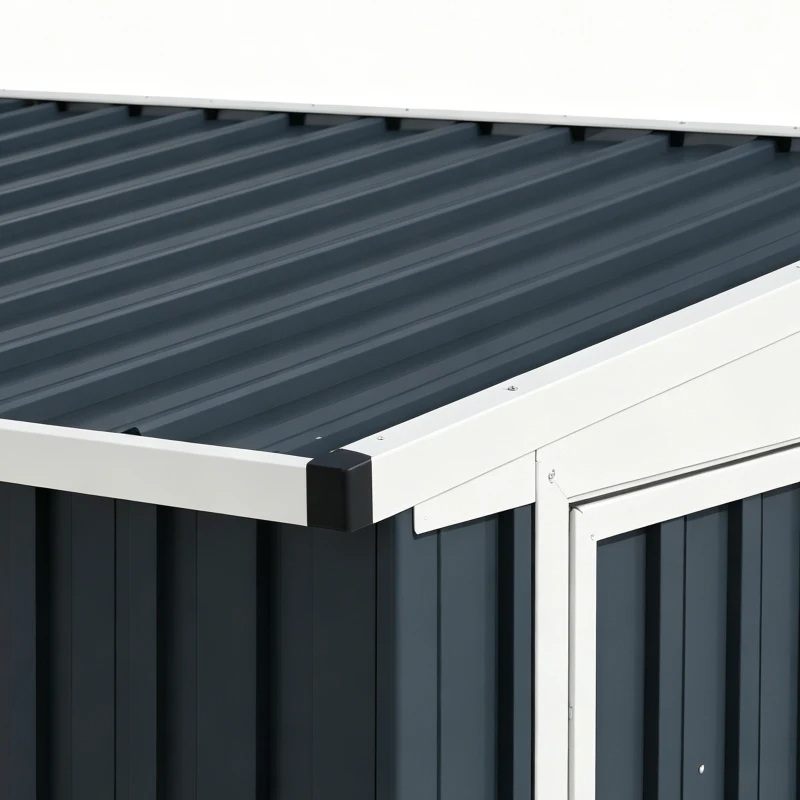 Outsunny 4' x 8' Outdoor Storage Shed, Metal Garden Shed with Window, 2 Vents and Lockable Door for Backyard, Garden, Patio