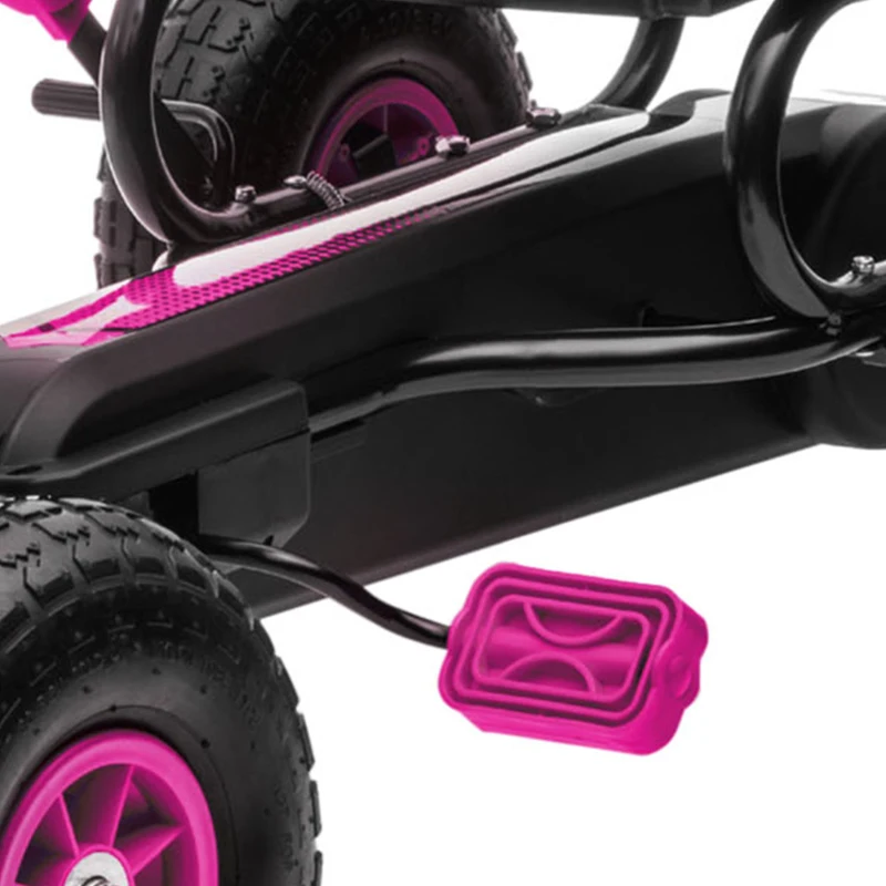 Aosom Pedal Go Kart w/ Adjustable Seat, Rubber Wheels Shock Absorb, Pink