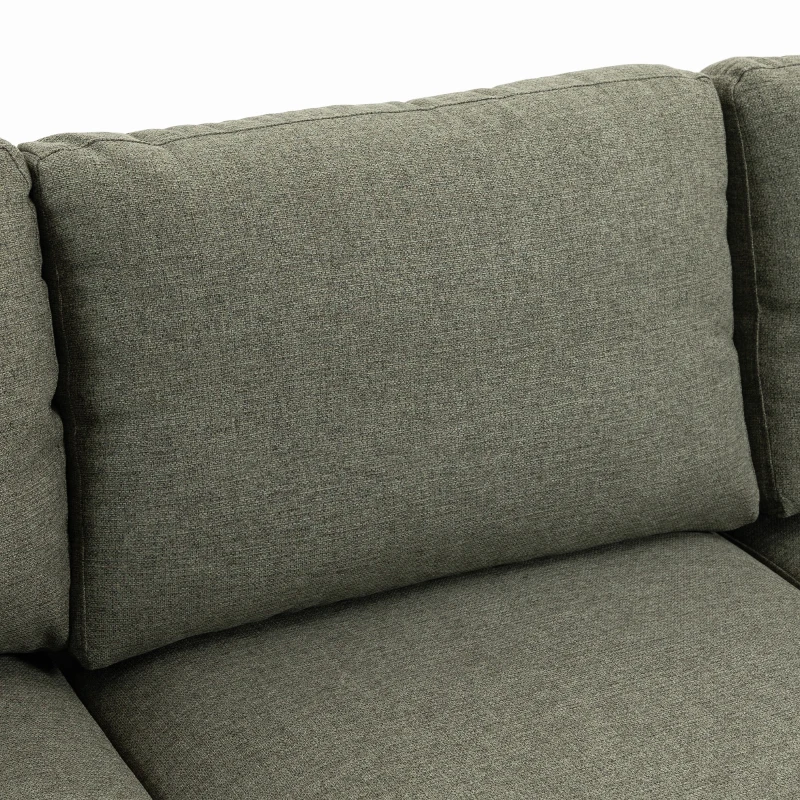 HOMCOM 3 Seater Sofa with Storage Pockets, Modern Upholstered Couch with Pocket Springs, Green