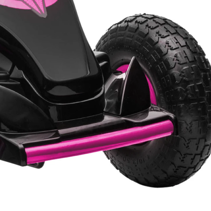 Aosom Pedal Go Kart w/ Adjustable Seat, Rubber Wheels Shock Absorb, Pink