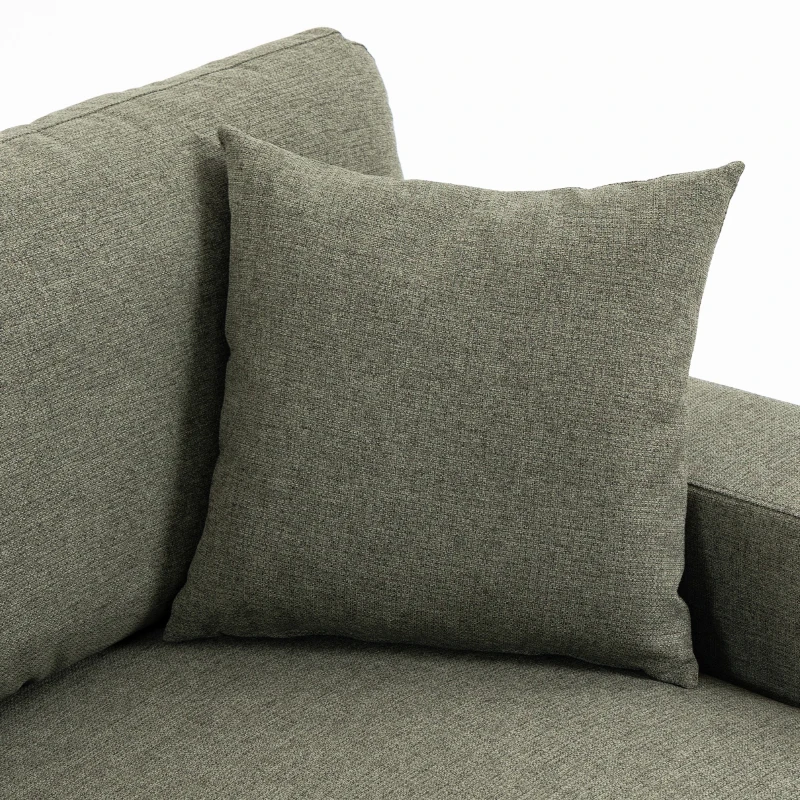 HOMCOM 3 Seater Sofa with Storage Pockets, Modern Upholstered Couch with Pocket Springs, Green