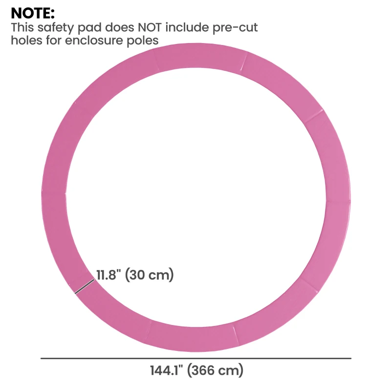 Soozier 12FT Trampoline Spring Cover, Trampoline Pad Replacement, Waterproof and Tear-Resistant, All-Weather Trampoline Accessories, No Holes for Pole, Pink