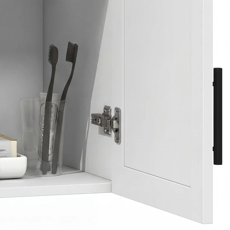 HOMCOM Modern Medicine Cabinet Wall Mounted, Bathroom Wall Cabinet with 3 Doors and Adjustable Shelves, White